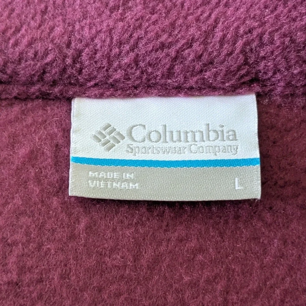 Columbia Full Zip Fleece Jacket Magenta Purple Womens Large Cozy